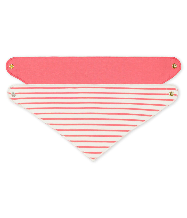 Lot de 2 bandanas-bavoirs b&eacute;b&eacute; fille variante 1