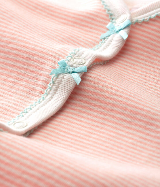 Dors bien bébé fille en côte rose ROSAKO/blanc MARSHMALLOW