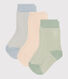 3 paires de chaussettes en coton milleraies bébé
