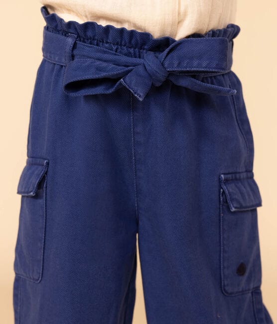 Pantalon large en lyocel enfant fille bleu INCOGNITO