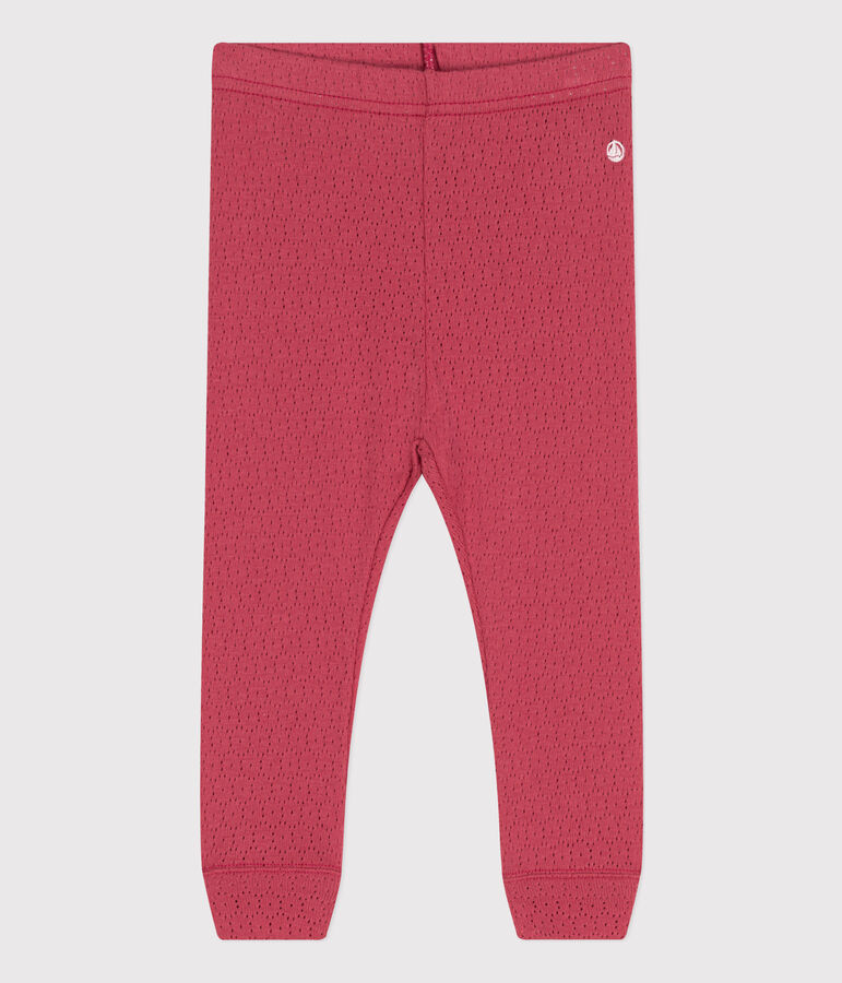 Legging b&eacute;b&eacute; en coton ajour&eacute; rose PAPI