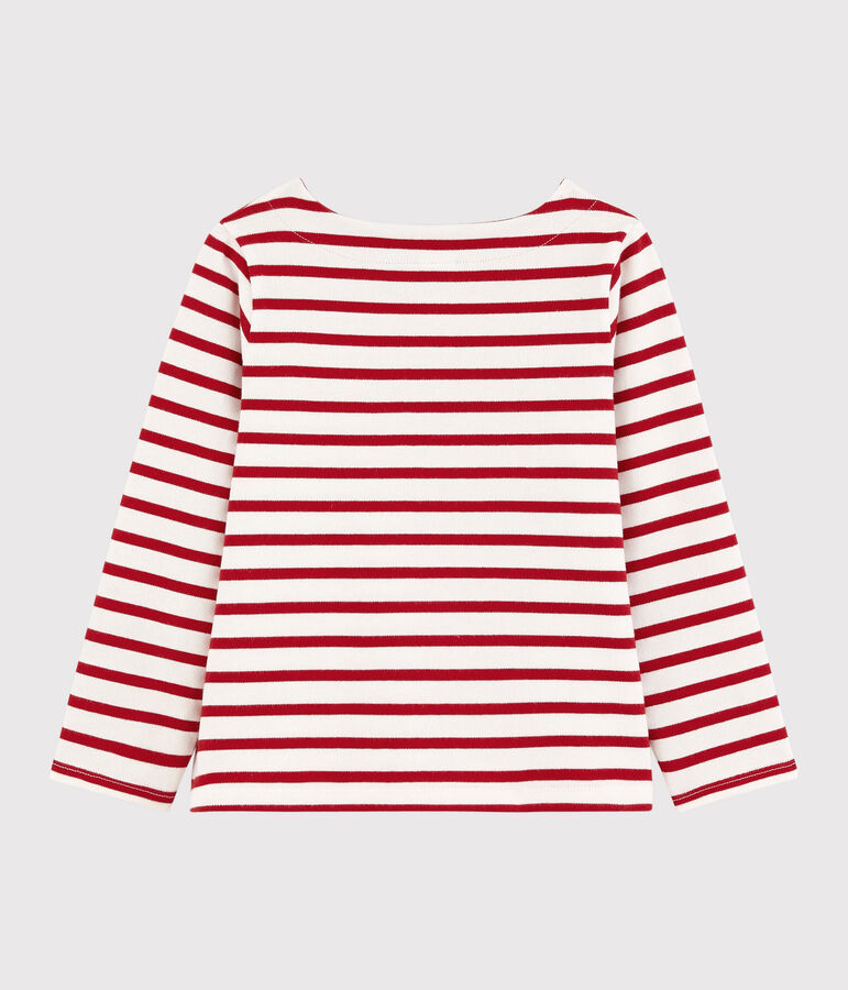 Marini&egrave;re en jersey enfant fille blanc/rouge
