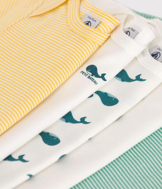 Lot de 5 bodies manches courtes en coton baleines bébé variante 1