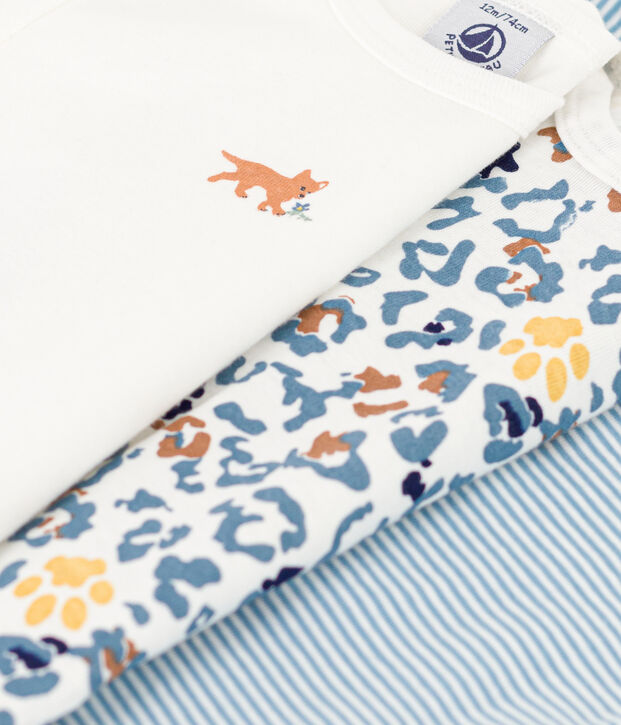 Lot de 3 bodies manches longues b&eacute;b&eacute; en coton multicouleur