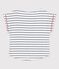 T-shirt manches courtes en coton enfant fille blanc MARSHMALLOW/bleu SMOKING