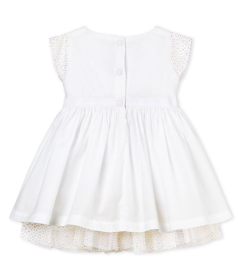 Robe manches courtes de c&eacute;r&eacute;monie b&eacute;b&eacute; fille blanc