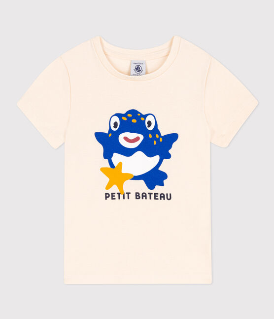 Tee-shirt imprimé en coton enfant fille écru AVALANCHE