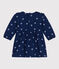 Robe bébé en coton manches longues , imprimée à fleurs bleu MEDIEVAL/blanc MULTICO