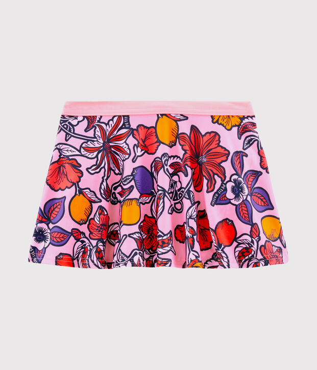 Jupe de plage UPF 50+ enfant fille rose/multicouleur