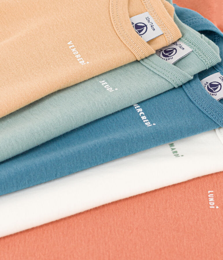 Lot de 5 bodies manches longues unis b&eacute;b&eacute; en coton variante 1