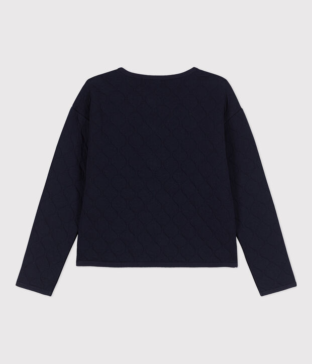 Cardigan en tubique matelass&eacute; Femme bleu marine
