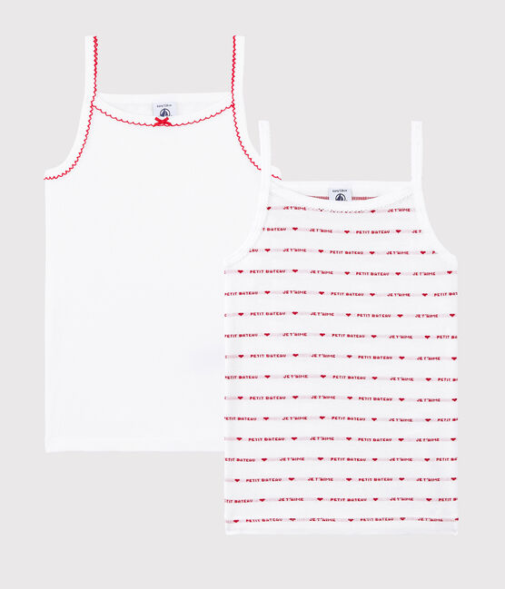 Lot de 2 chemises à bretelles Petit Bateau Je t'aime petite fille variante 1