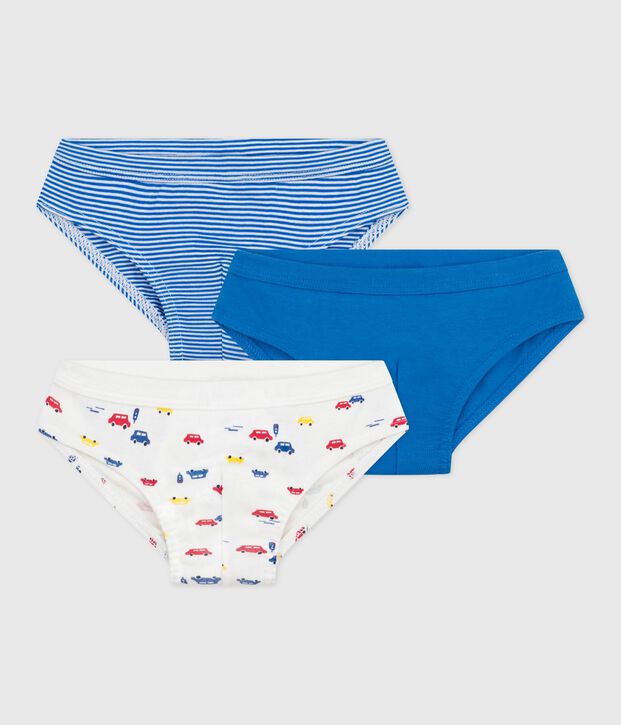Lot de slips enfant en coton imprim&eacute; voitures multicouleur