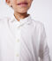 Chemise enfant en coton manches longues unie blanc ECUME