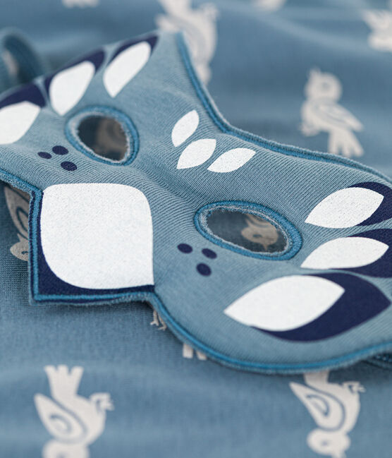 Pyjama oiseau avec masque en coton enfant bleu ROVER/blanc MARSHMALLOW