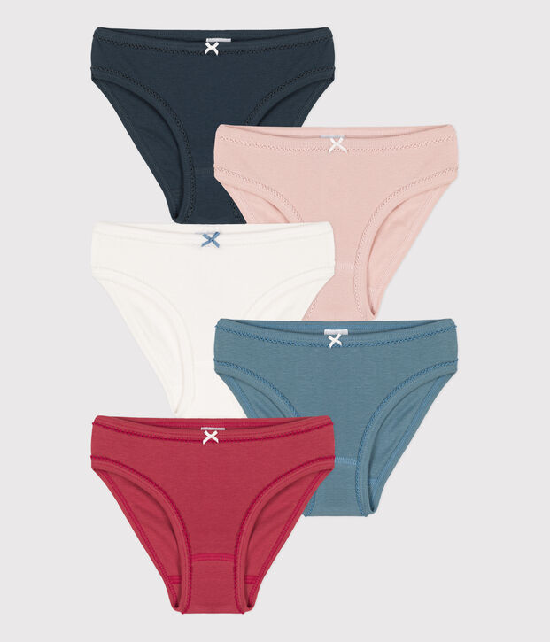 Lot de 5 culottes petite fille en coton multicouleur