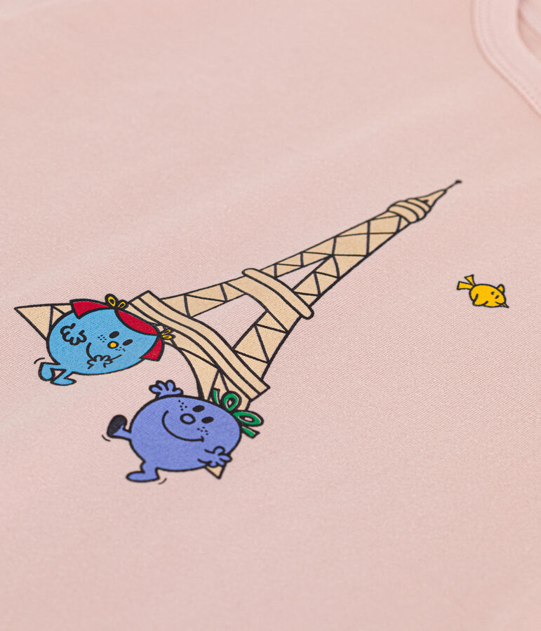 Tee-shirt Monsieur Madame en coton enfant rose SALINE