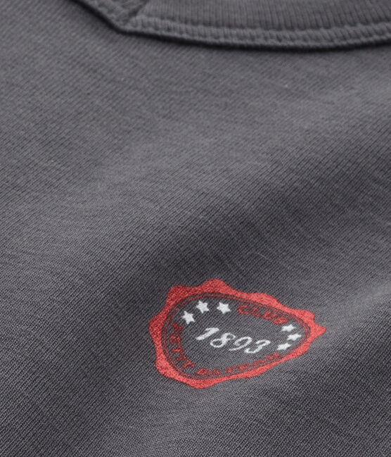 T-shirt garçon col V à motif gris Maki