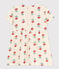 Robe manches courtes bébé  en gaze de coton imprimée blanc AVALANCHE/ MULTICO
