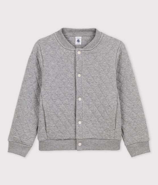 Cardigan en tubique matelassé enfant garçon gris SUBWAY CHINE