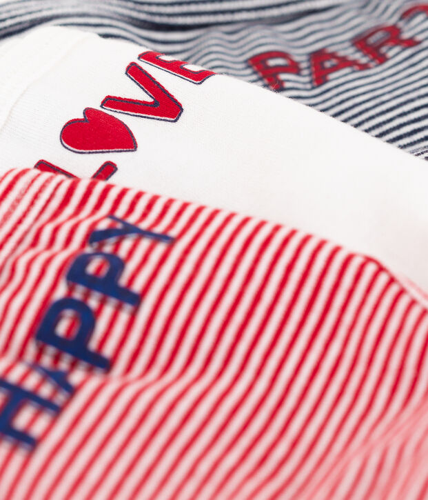 Lot de 3 culottes &agrave; rayures petite fille multicouleur