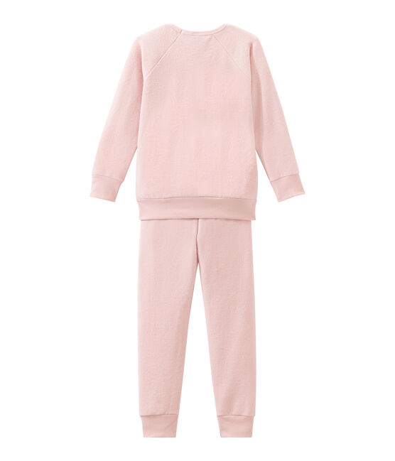 Pyjama petite fille en bouclette éponge grattée extra chaude rose JOLI