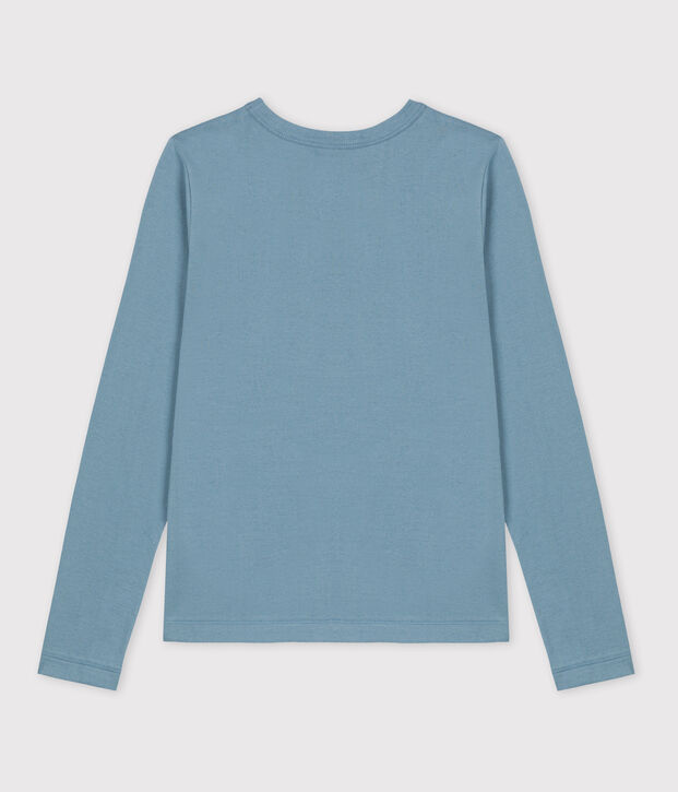 Tee-shirt L'ICONIQUE chaud col rond en coton Femme bleu