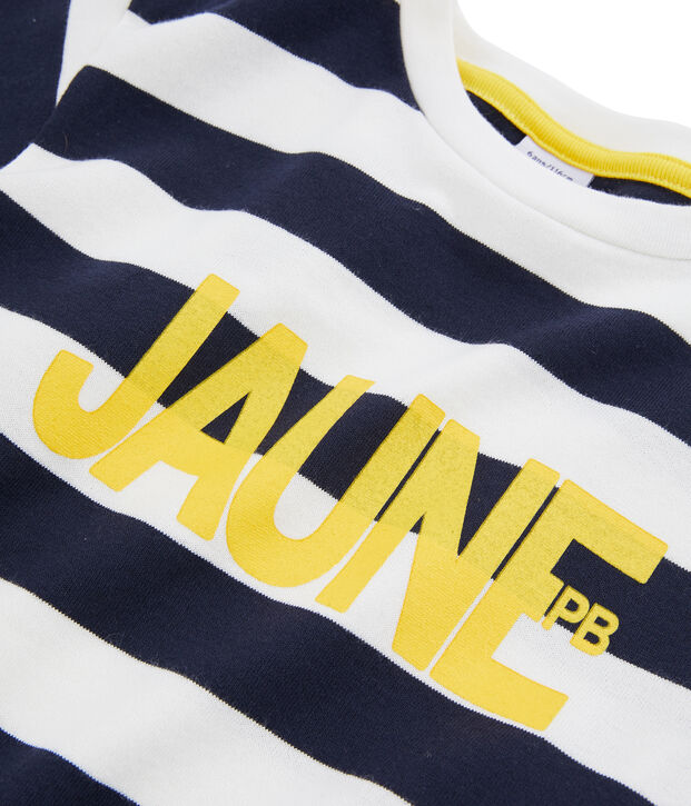 Tee-shirt enfant garcon bleu/blanc