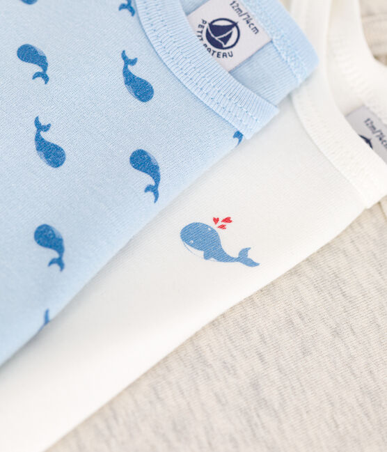 Lot de 3 bodies manches longues en coton baleine bébé variante 1