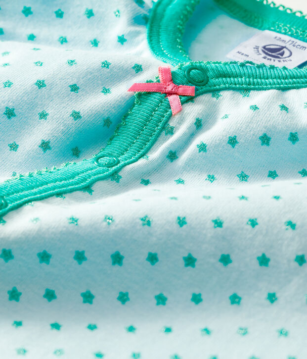 Combicourt b&eacute;b&eacute; fille en c&ocirc;te bleu/vert