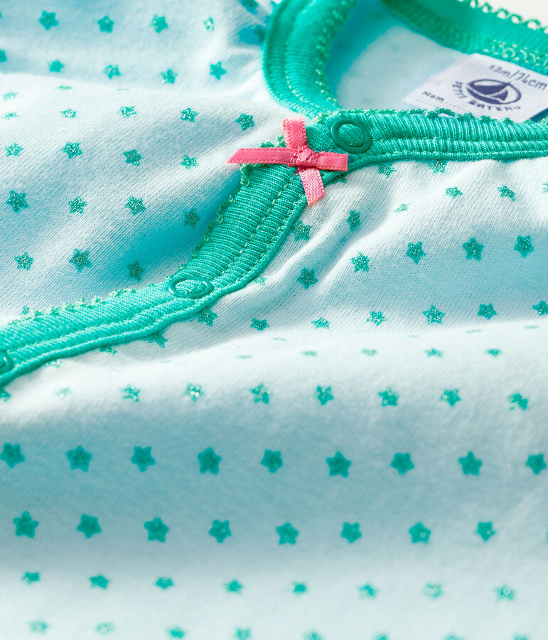 Combicourt b&eacute;b&eacute; fille en c&ocirc;te bleu/vert