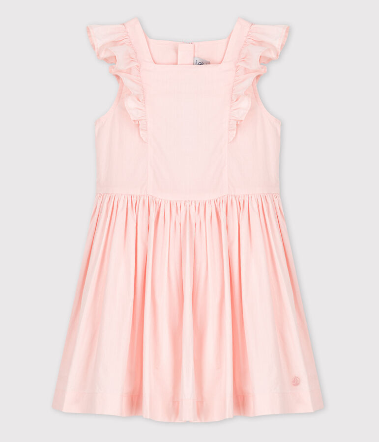 Robe c&eacute;r&eacute;monie en popeline enfant fille rose FLEUR