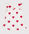 Robe body imprimée coeur en coton bio bébé blanc MARSHMALLOW/rouge TERKUIT
