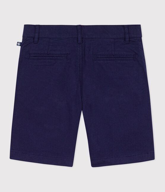 Bermuda short enfant en coton uni bleu SOIR