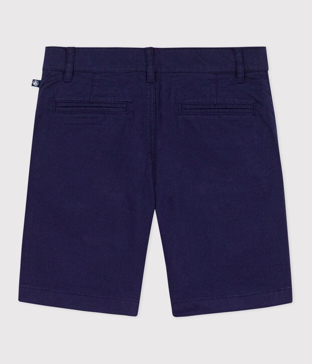 Bermuda short enfant en coton uni bleu marine
