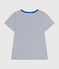 Tee-shirt Le Droit col rond en coton femme blanc MARSHMALLOW/bleu MEDIEVAL