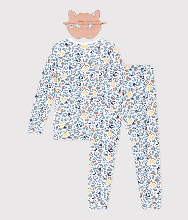 Pyjama d&eacute;guisement enfant avec un masque blanc/multicouleur