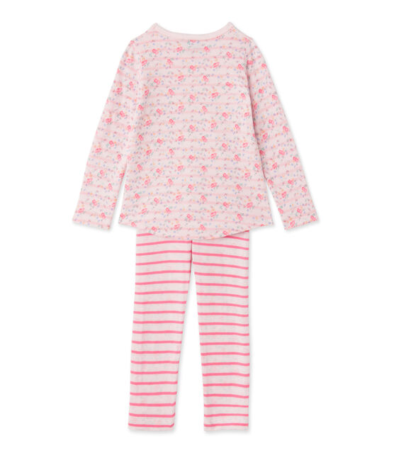Pyjama fille en tubique réversible rose VIENNE/rose ROSE/ MULTICO
