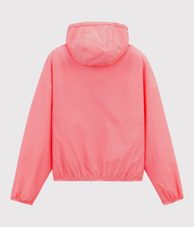Coupe-vent court mixte rose/blanc