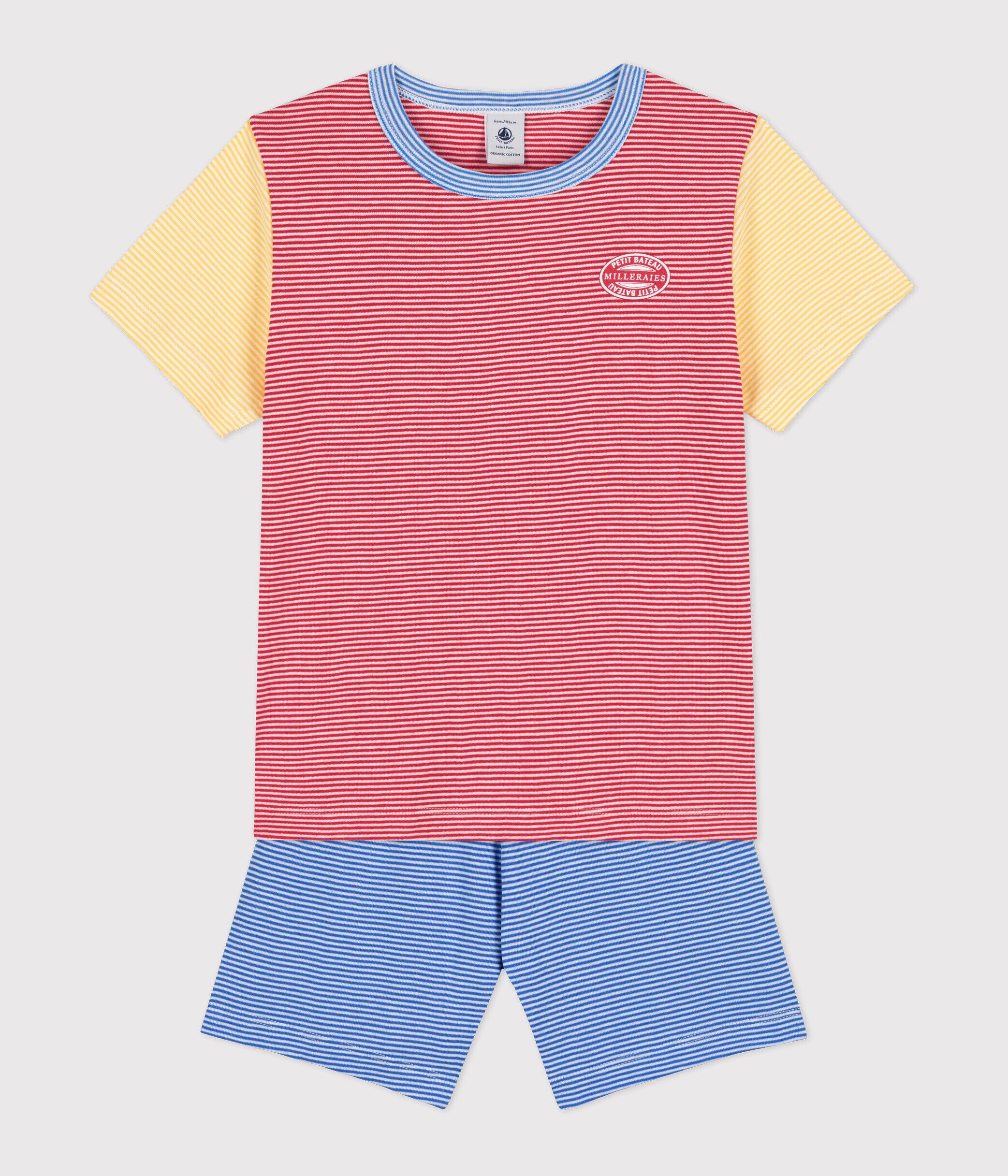 Pyjama Court Garçon Petit Bateau - Coton Bio & Imprimé Bandana | Confortable & Léger