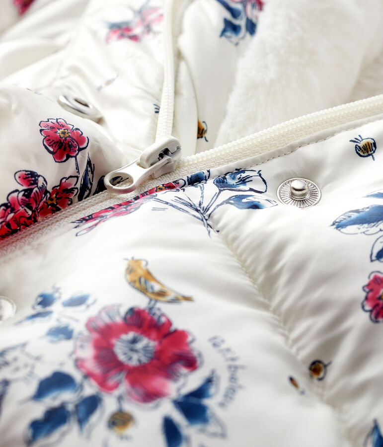 Doudoune b&eacute;b&eacute; fille blanc MARSHMALLOW/blanc MULTICO