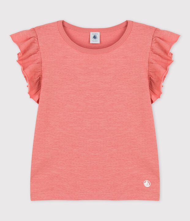T-shirt manches courtes en coton enfant fille rose