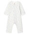 Bodyjama sans pieds bébé en côte blanc MARSHMALLOW/blanc MULTICO
