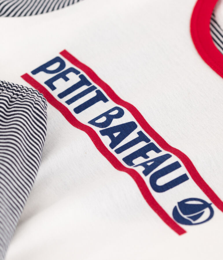 Pyjacourt Petit Bateau en coton enfant bleu/blanc