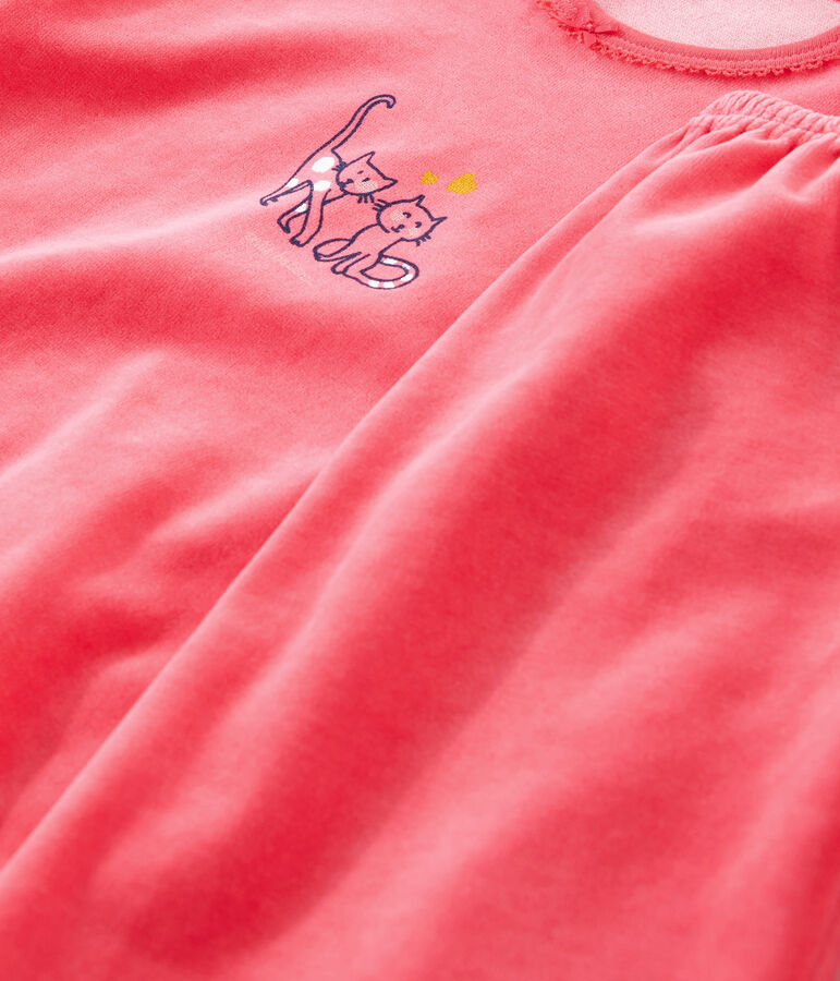 Pyjama petite fille en velours rouge