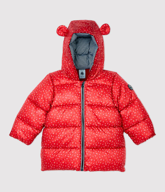 Doudoune matelassée bébé. rouge TERKUIT/blanc MULTICO
