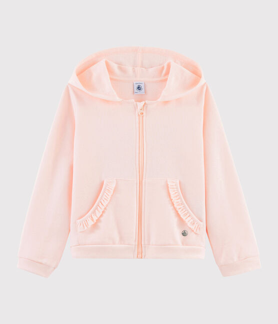 Sweatshirt à capuche enfant fille rose FLEUR