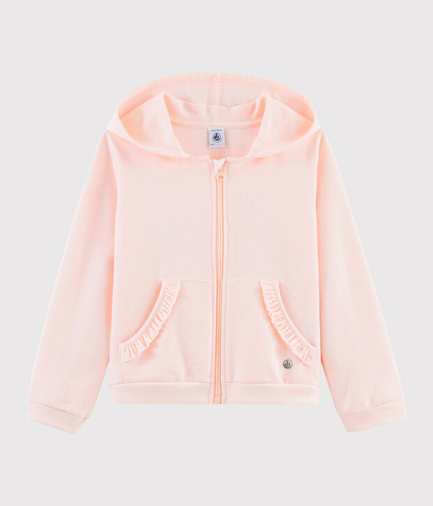 Sweatshirt &agrave; capuche enfant fille rose clair