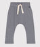 Pantalon en coton bio bébé bleu SMOKING/blanc MARSHMALLOW