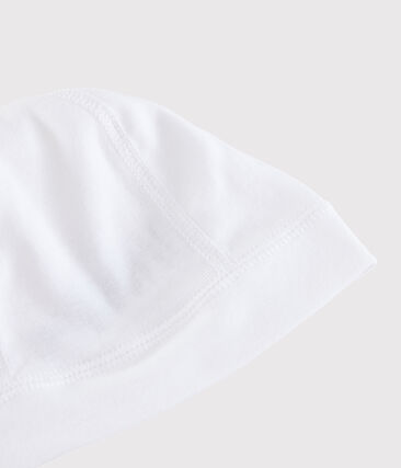Bonnet Naissance Bebe Blanc En Coton Ecume Petit Bateau